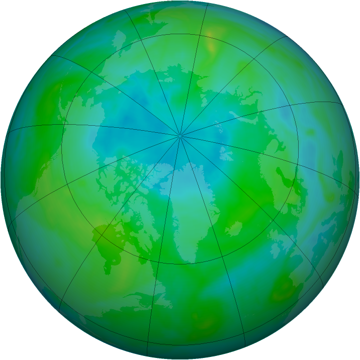Arctic ozone map for 26 August 2007